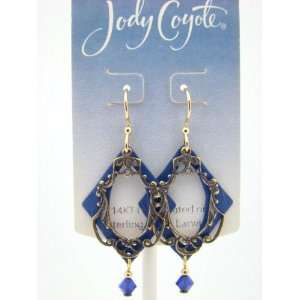  Jody Coyote Twilight Blue Dangle Stone Earrings Jewelry