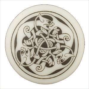  Celtic Cat Pendant   Porcelain Jewelry