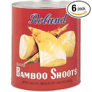 Roland Sliced Bamboo Shoots, 6 Pound 6 Oz.Tins (Pack of 6)  