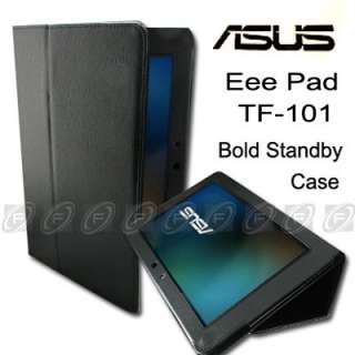 Black Trifold Leather Case Cover for ASUS Eee Pad TF101  