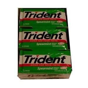 Trident Sugarless Gum Spearmint Flavor Grocery & Gourmet Food