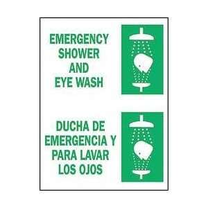 Sign,14x10,emergency Shower And Eye   BRADY  Industrial 