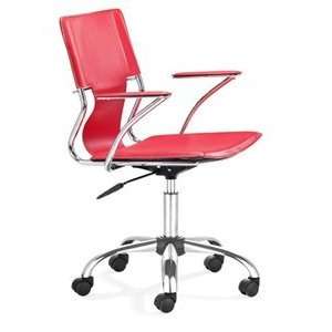  Zuo Trafico Chrome Red Office Chair Patio, Lawn & Garden