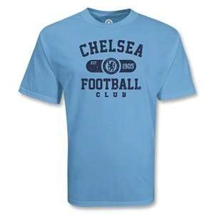 Euro 2012   Chelsea Football Club Distressed Soccer T Shirt (Sky 