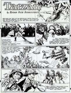 TARZAN BURNE HOGARTH 1950 ORIGINAL SUNDAY COMIC PROOF PAGE PRODUCTION 