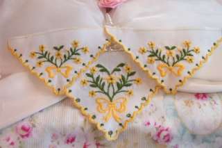 12~Embroidered Yellow Lace Triangle APPLIQUES Baby Doll  