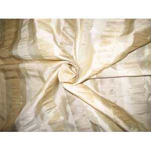  TWINKLE CRINKLE COLLECTION   Striped Silk Dupioni in Ivory 