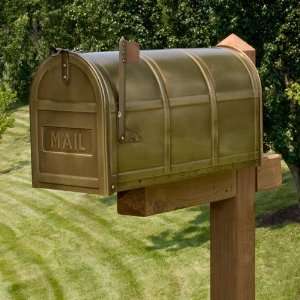  Bartlett Post Mount Brass Mailbox   Standard   Antique 