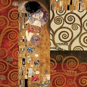  Gustav Klimt 27.5W by 27.5H  Klimt Details (The Kiss 