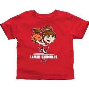 Lamar Cardinals Toddler Girls Basketball T Shirt   Red  