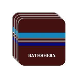 Personal Name Gift   BATHSHEBA Set of 4 Mini Mousepad Coasters (blue 