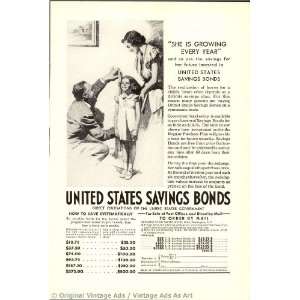  1937 United Savings Bonds she is growing every year 