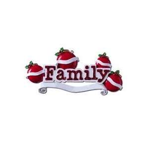  4312 Family of 4 Four Personalize Christmas Ornament