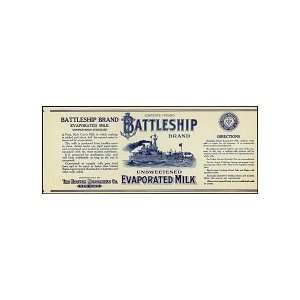  Vintage Battleship Evaporated Milk Label Rare Everything 