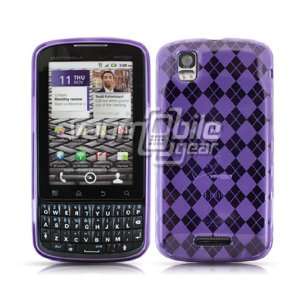 PURPLE ARGYLE DESIGN TPU CASE + LCD SCREEN PROTECTOR for 