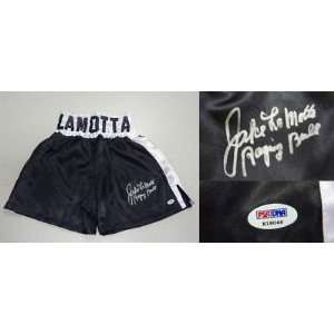  Jake LaMotta Signed Boxing Trunks PSA COA Raging Bull 