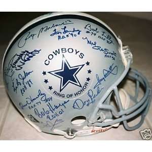  LANDRY STAUBACH MEREDITH + 11 Cowboys Autograph Helmet 