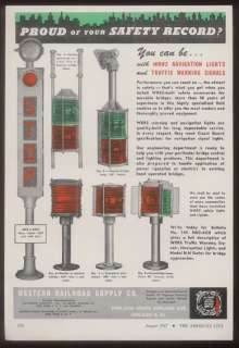 1947 WRRS RR train traffic signal light photos print ad  