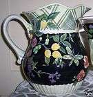 tracy porter jardinaire pitcher new black green floral one day