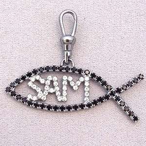  Personalized Fish Charm   Tail on Right  Clasp SWIVEL 