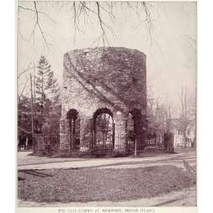  1893 Print Stone Tower Touro Park Newport Rhode Island 