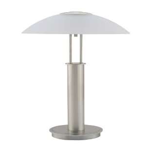 ORE International 6276 18 Inch Touch Table Lamp, Brushed Nickel with 