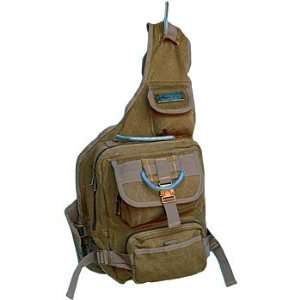  EuroSport Cargo Sling Backpack Khaki Canvas Bag 