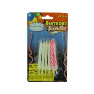  12Pc Striped Bday Candles Case Pack 72   738846 Patio 
