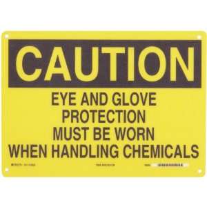  Fiberglass, Black on Yellow Chemical and Hazardous Materials Sign 
