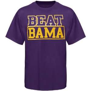  NCAA LSU Tigers Beat Bama Rivalry T Shirt   Purple Sports 