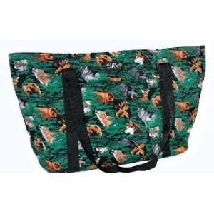  Wolf Bear Deer Outdoors Theme Deluxe Tote Bag by Broad Bay 