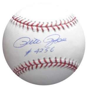  Pete Rose Autographed Official MLB Baseball with 4256 