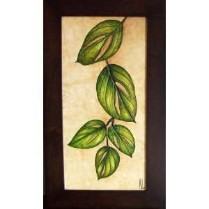  Green Palm with Wooden Frame 
