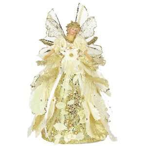  11.5 Beautiful Tree Topper Mantel Cabbage Angel   Ivory 