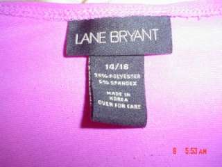 Womens Lane Bryant 14/16 1X plus Violet pink tie waist stretch 