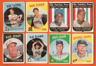 1959 Topps Baseball Lot of 20 Cards   Lower Grade Condition   G  
