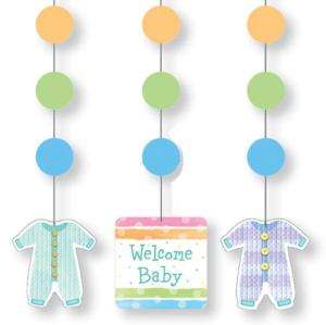 Baby Clothes Line Shower 3 Hanging Cutouts Party Decor 073525582191 