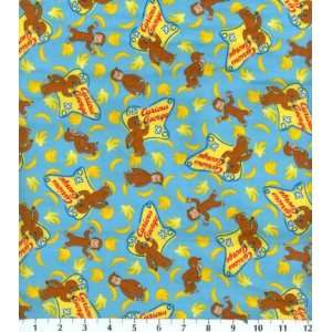  Flannel Print Curious George Banana Arts, Crafts & Sewing