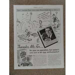  Posts 40% bran flakes,Vintage 30s full page print ad (cartoon 