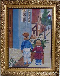 IMBROIDERY   GIRL AND BOY IN THE STREET  