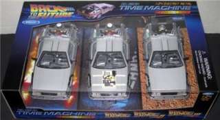 BACK To The FUTURE DeLorean Time Machine TRILOGY diecast set WELLY 1 
