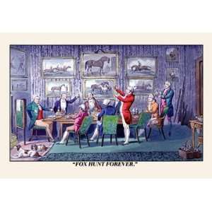  A Toast to Fox Hunting 28x42 Giclee on Canvas