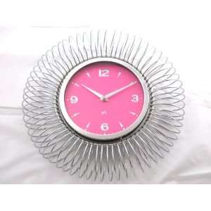  Present Time Pink Face Spiral Clock 12/3/6/9