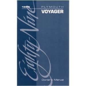  1989 PLYMOUTH VOYAGER Owners Manual User Guide Automotive