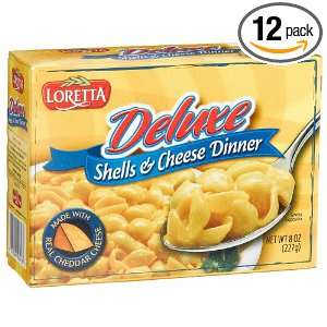 Loretta DeluxeShells and Cheese, 8 Ounce Boxes (Pack of 12)  
