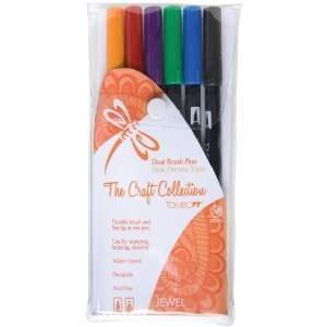  Tombow Dual Brush Marker Set, Jewel, 6 Package Office 