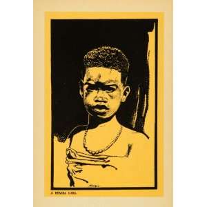  1939 Lithograph Bemba Youth Girl Child Portrait John 