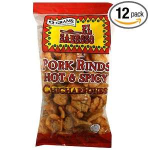 El Sabroso Pork Rinds, Hot & Spicy, 4 Ounce Units (Pack of 12)  