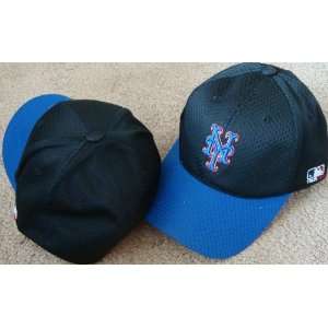  MLB Flex FITTED Sm/Med New York METS Road BLACK/BLUE Hat 