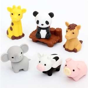    Iwako Japanese Eraser / Zoo Animal Set on Card Toys & Games